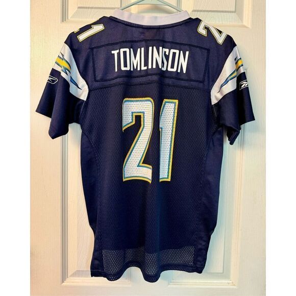 Youth Ladainian Tomlinson #21 San Diego Chargers Reebok Authentic NFL Jersey M - Picture 3 of 9